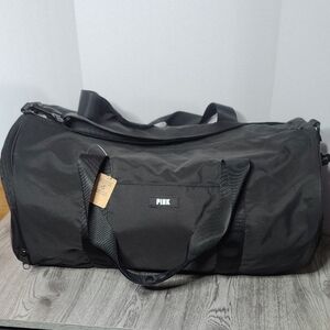 PINK Victoria's Secret Quilted Black Duffel Bag